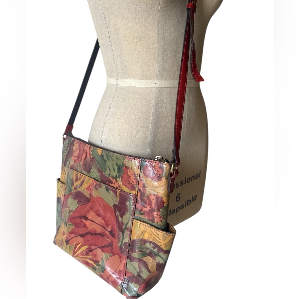 Patricia Nash leather Floral & cactus Multicolor crossbody adjustable purse